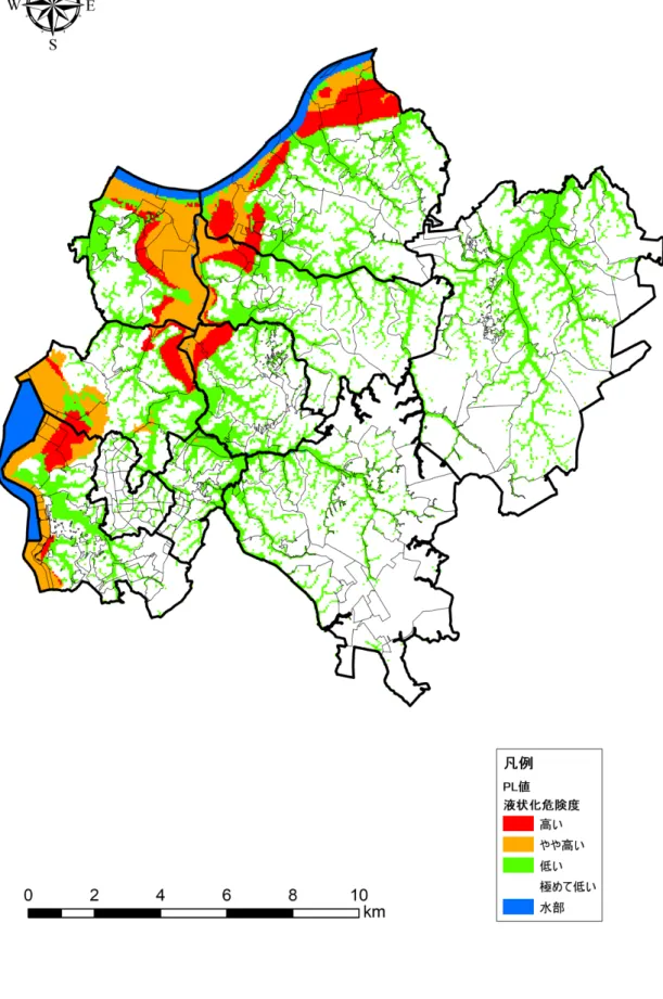 図 3.4.6  液状化危険度分布図（D.成田市直下地震） 