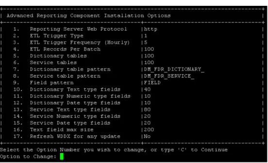 図 2-26 [Advanced Reporting Component Options]  画面