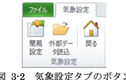 図 3-2  気象設定タブのボタン 