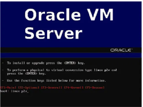 図 3 ： Oracle VM Server スプラッシュ画面