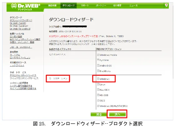 図 25.  ダウンロードウィザード--プロダクト選択 
