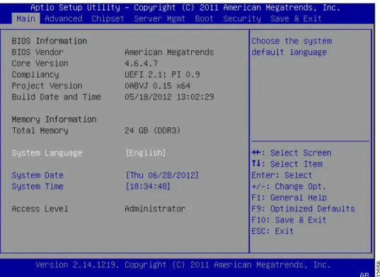 図 7：BIOS セットアップ メニューサーバの管理
