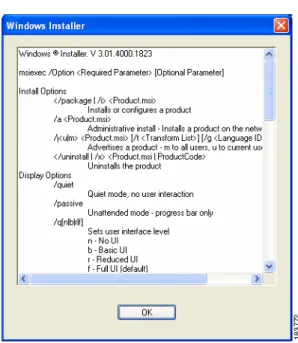 図 10-6 msiexec Options ウィンドウ