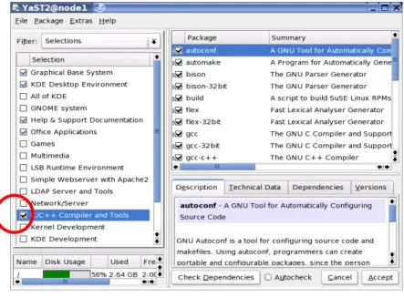 図  9   C/C++ Compiler and Tools パッケージの選択  3.6 gcc-fortran パッケージの選択