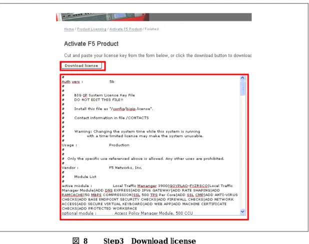 図  8  Step3    Download license 