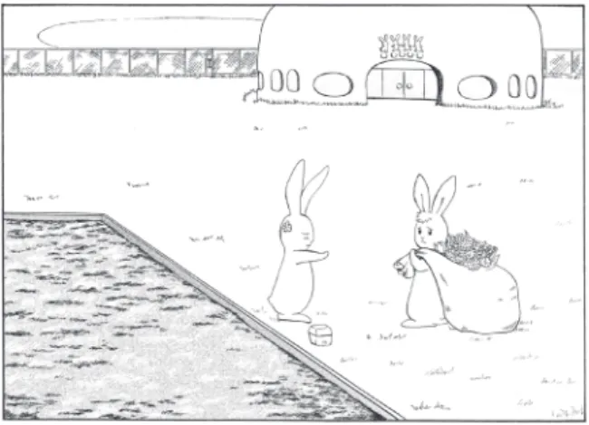 図 1：看図作文用絵図「うさぎの幼稚園」1 幅目