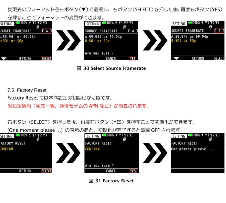 図   30 Select Source Framerate 