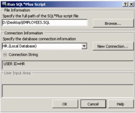 図 4：Run SQL*Plus Script ダイアログ 