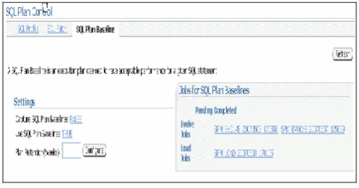図 5 Oracle Enterprise Manager の計画保存設定の変更