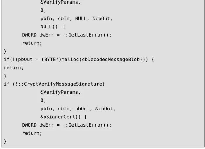 図 4-14 CMS signedData から署名者の証明書コンテキストを得る例 
