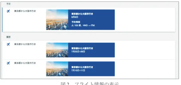図 2 　フライト情報の表示