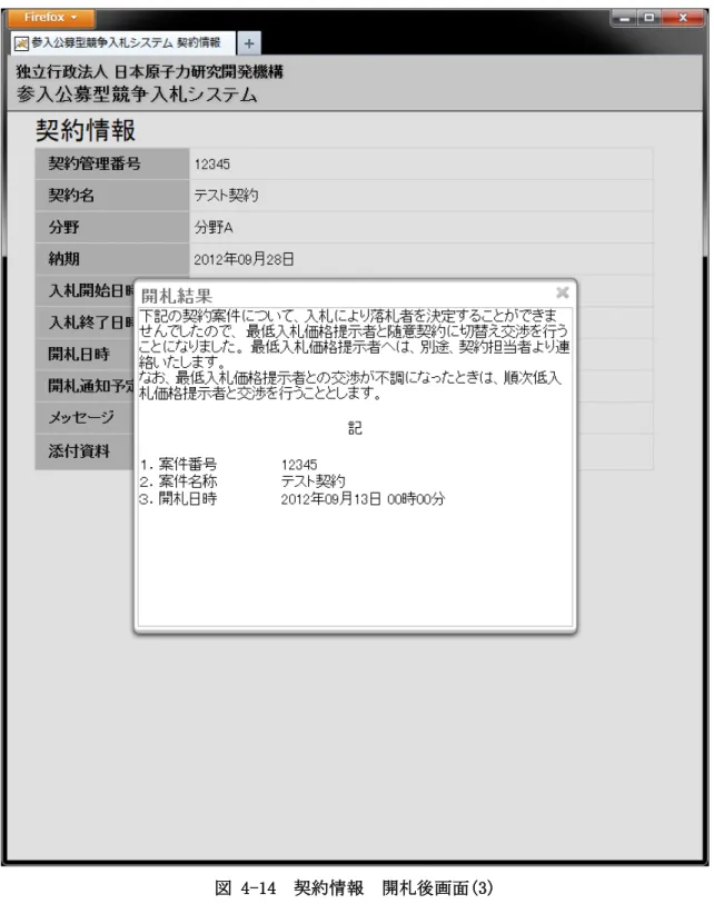 図 4-14  契約情報  開札後画面(3) 