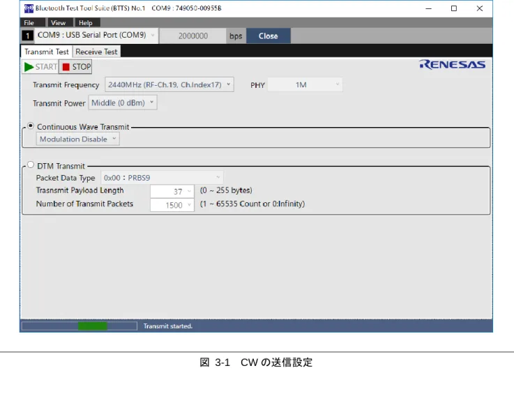 図  3-1  CW の送信設定 