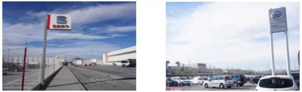 図 1. Francia Port にある Seat および日産の工場 