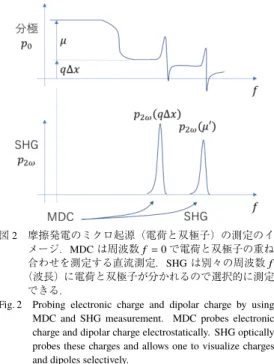 Fig. 2 Probing electronic charge and dipolar charge by using MDC and SHG measurement. MDC probes electronic charge and dipolar charge electrostatically