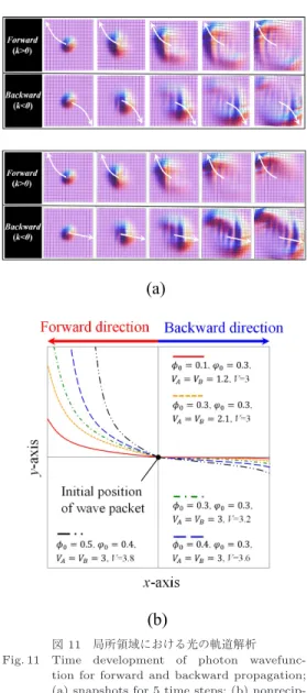 図 11 局所領域における光の軌道解析 Fig. 11 Time development of photon 