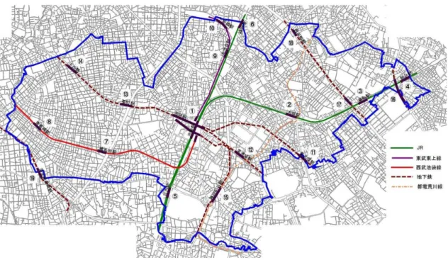 表 路線 及 日乗降者数 