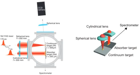 Figure 4.3 Schematic of the experimental setup for the dual laser plasma (DLP) technique.