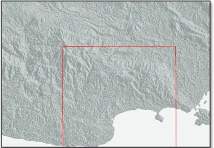 Figure 2. Digital Elevation Model-Aster GDEM of Southeastern West Java 