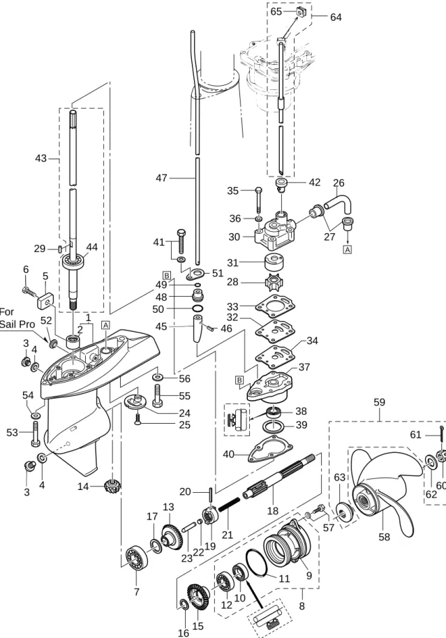 Fig. 8  GEAR CASE (DRIVE SHAFT) Fig.8  GEAR CASE (DRIVE SHAFT) ・ ・ GEAR CASE (PROPELLER SHAFT) GEAR CASE (PROPELLER SHAFT) ギヤケース （ドライブシャフト） ・ ギヤケース （プロペラシャフト）