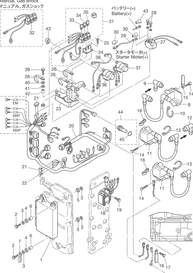 Fig. 10   ELECTRIC PARTS (ECU &amp; DIAGRAM)