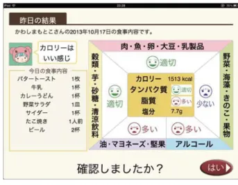 Fig. 4 A screenshot of a dish list screen.