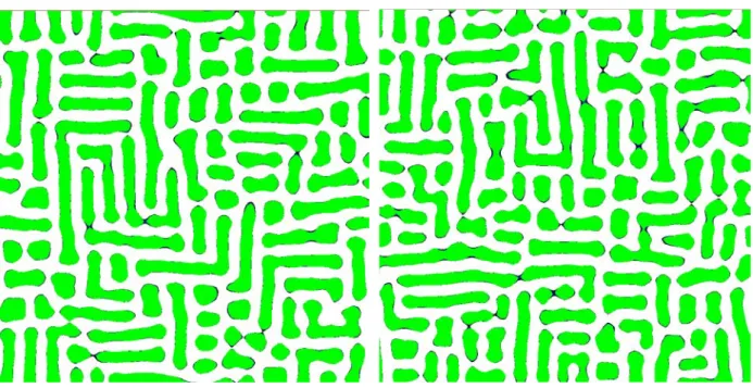 図 : 6-16  試行 100 回目 ( 左 ) と、別の初期条件を設定したときの試行 100 回目 ( 右 )  6.3  ③すべての場合において、 