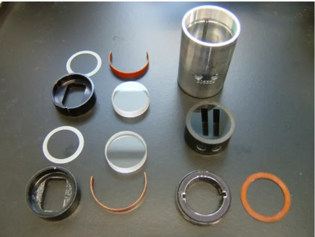 図 3：超遠心分析測定用サンプルセルの部品 
