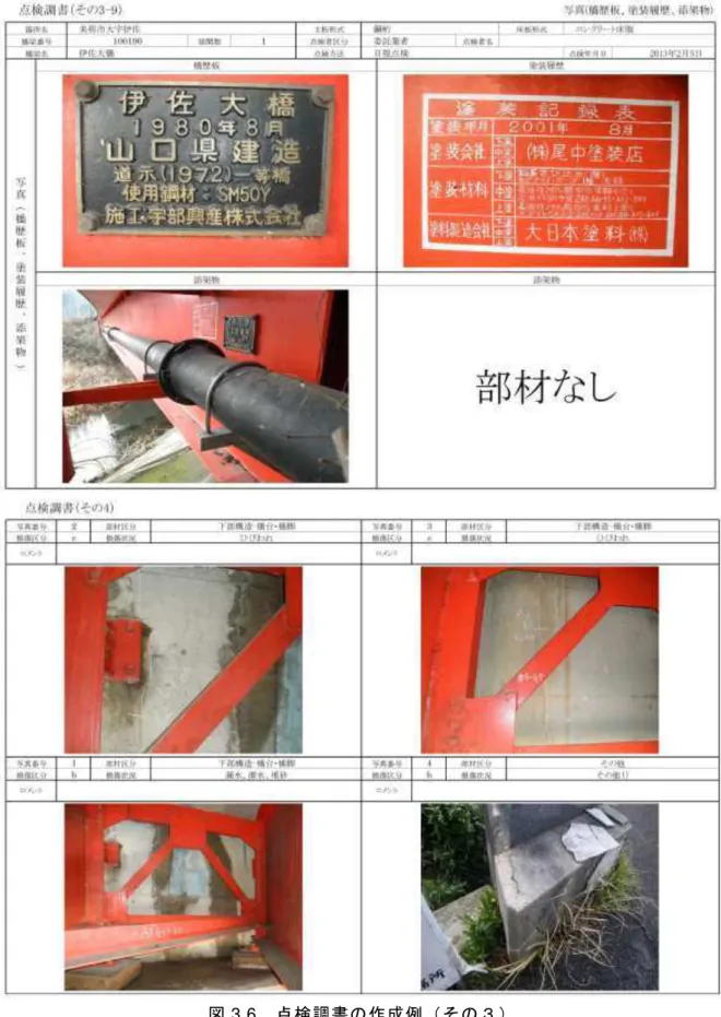 図 3.6  点検調書 作成例 そ