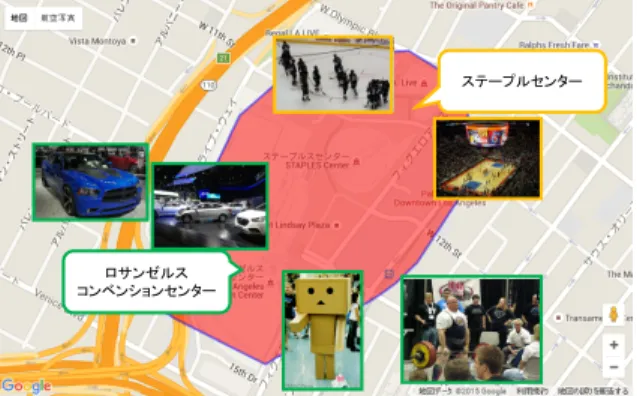 表 5 図 7 のホットスポット内に含まれる 主なテキストタグ テキストタグ 回数 anime 188 expo 168 center 157 autoshow 145 animeexpo 141 cosplay 133 5