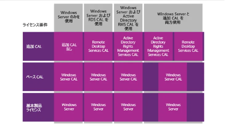 図  2: Windows Server CAL  のライセンス構造オプション 