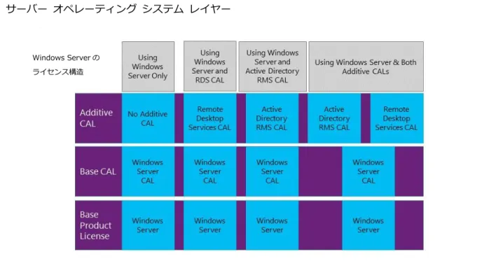 図  2: Windows Server CAL  のライセンス構造オプション 