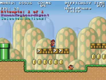 図 3.1: “Infinite Mario Bros.” のゲーム画面