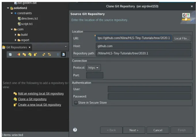 図 15: Clone Git Repository ウィザード