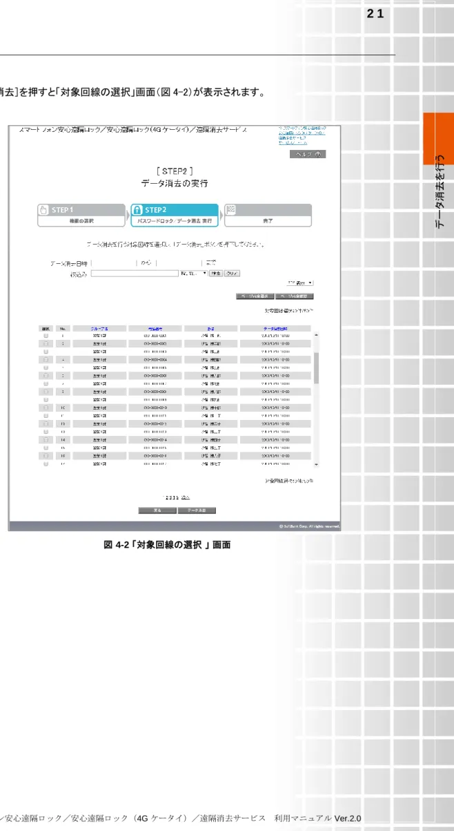 図 4-2 「対象回線の選択 」 画面 