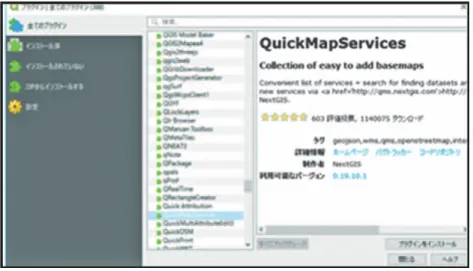 図 2　QuickMapServices のプラグイン