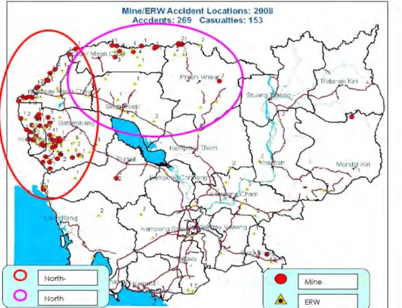 表 2-4：地雷および ERW による被害を最も受けている 21 郡のリスト 