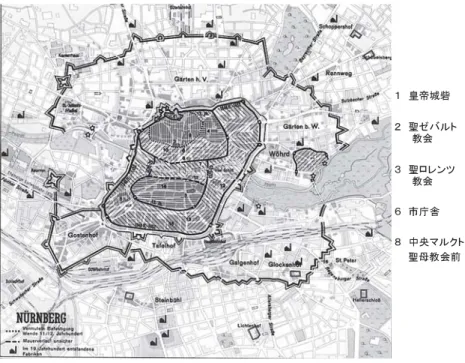 図 2　都市ニュルンベルクの発展 Spindler, a. a. O., S. 45.