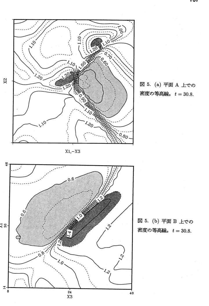 図 5. (a) 平面 A 上での