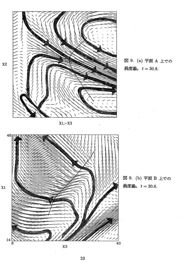 図 9. (a) 平面 A 上での X2