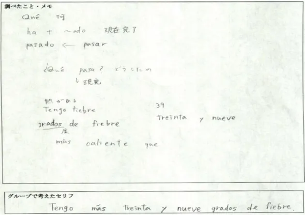 図 41  7.1 の試行で使用した学生のワークシート① 