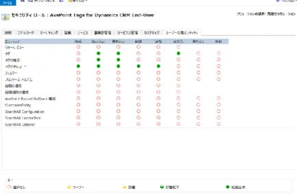 図 13: AvePoint Tags for Dynamics CRM End-User セキュリティ ロール (Microsoft Dynamics C RM 2013 環境) 
