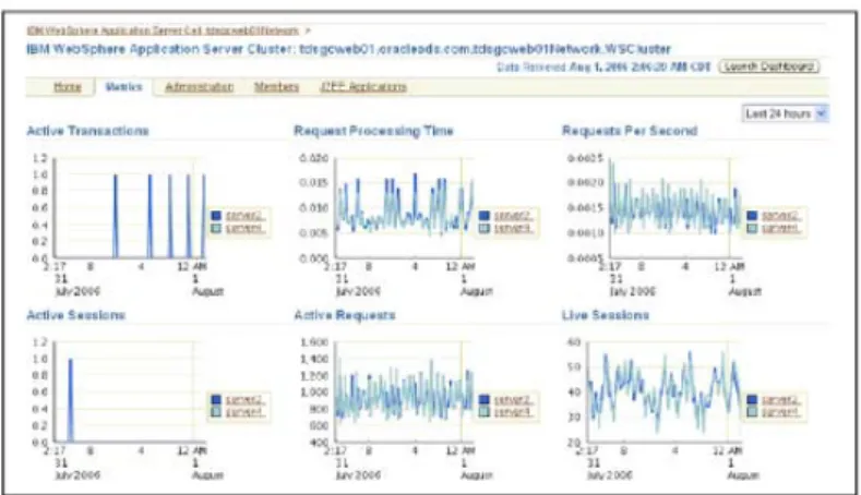 図 2 ： IBM WebSphere Application Server クラスタの集計された監視