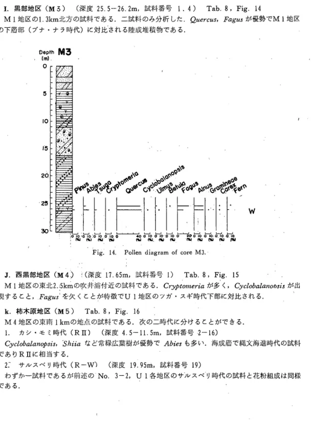 Fig. 14. Pollen diagram of core M3.