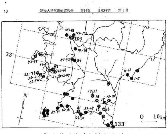 Fig. 1. Map showing the localities investigated.