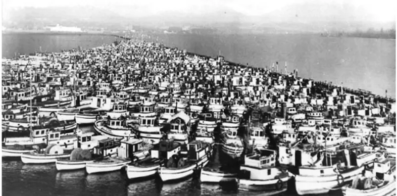 Fig. 5: Confiscated Japanese fishing boats (Vancouver Public Library)of Japanese-Canadians 