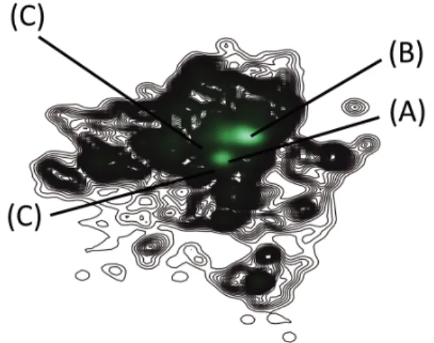 図 5 Mean-Shift 法を用いた営業地域の分類 Fig. 5 Result of Mean-Shift clustering.