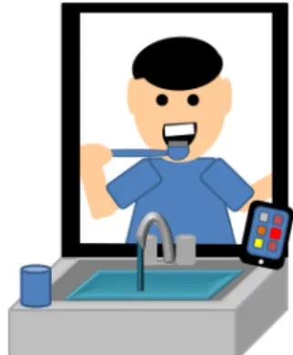 Fig. 1 Assumed setup for using a smartphone to record audio from toothbrushing.