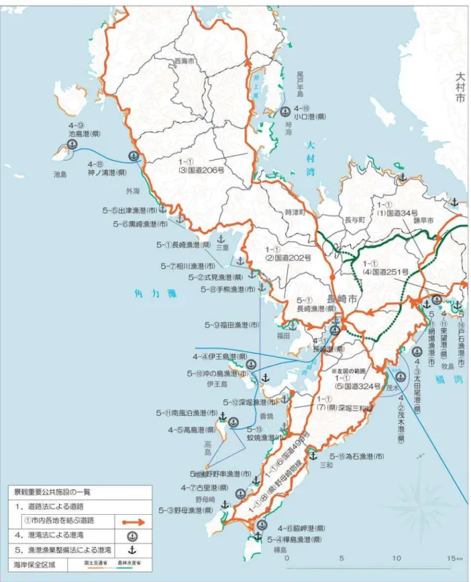 図 7-1  景観重要公共施設の位置等（全市域） 