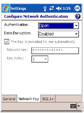 図 D-6 Configure Network Authentication ウィンドウ（Network Key タブ）